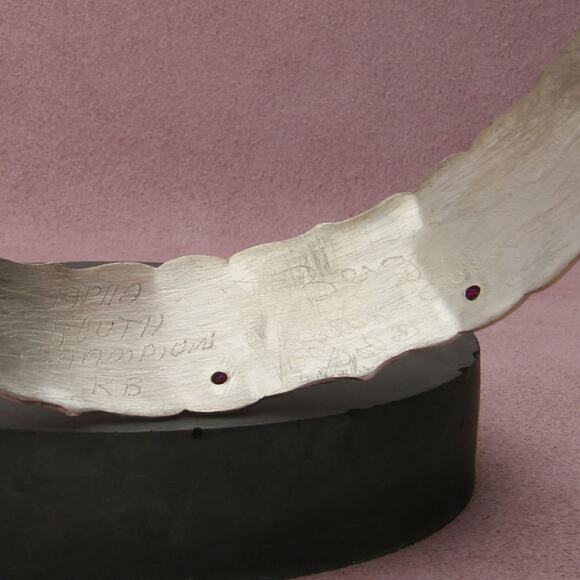 sterling silver & 12k gold filled ruby etched rodeo cowboy boot cuff - Picture 3 of 3